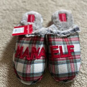 Plaid Red, Green & White Slippers